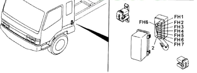 Mitsubishi Fuso Fighter 2 (1999-2010) - fuse and relay box