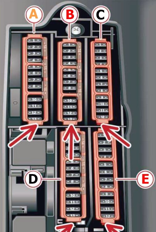 Audi A5 and S5 (2021-2022) - fuse and relay box