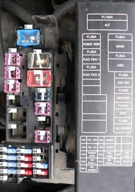 Nissan Almera Tino (V10) - fuse and relay box