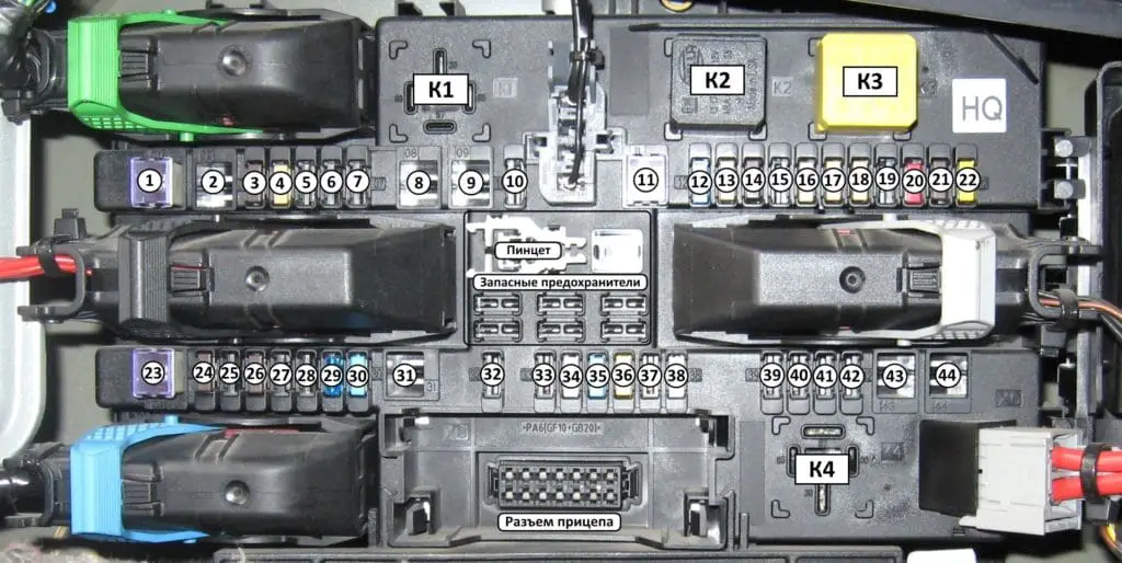Opel Astra H (2004-2009) - fuse and relay box