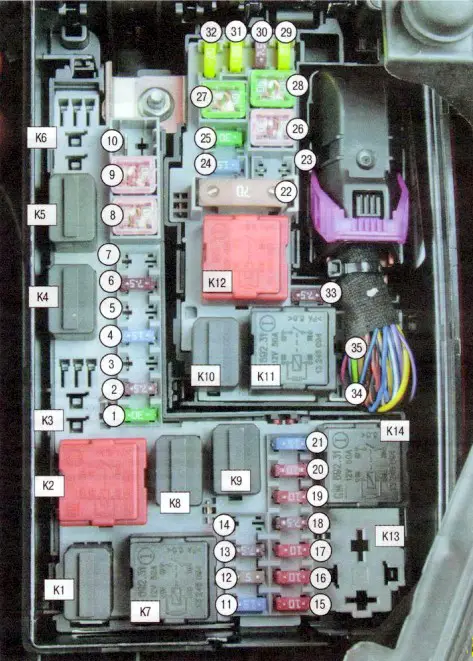 Opel Corsa D (2006-2014) - fuse and relay box