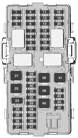 Opel KARL (2015-2016) - fuse and relay box