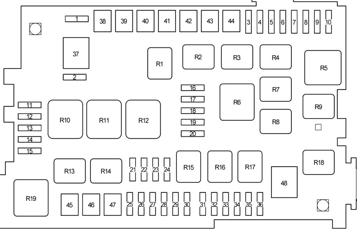 Toyota 4Runner N210 (2003-2009) - fuse and relay box