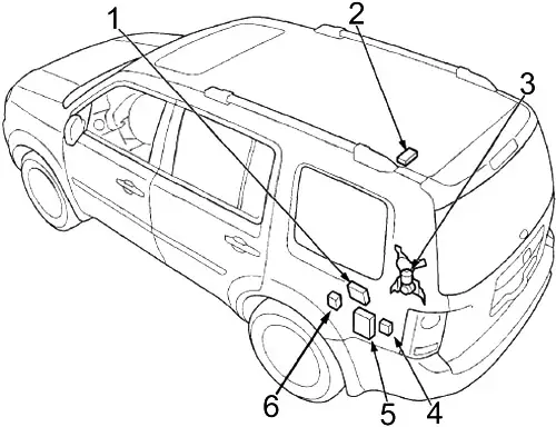 Honda Pilot (2009-2015) - fuse and relay box