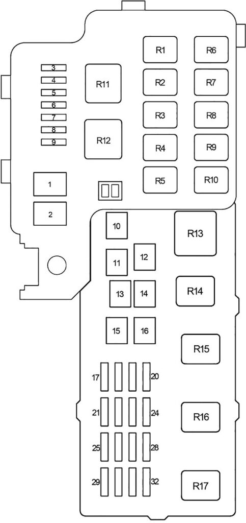 Lexus ES 300 (2001-2006) - fuse and relay box - Fuse box diagrams