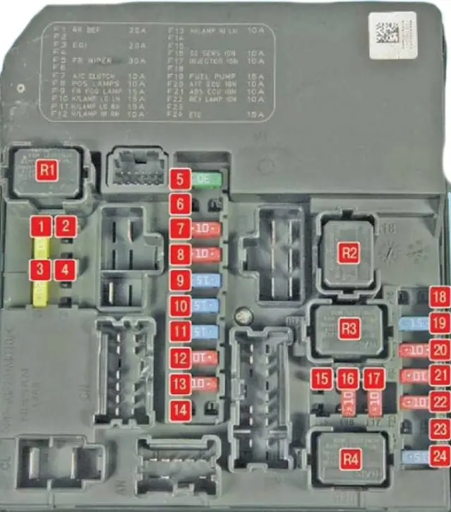 Nissan Tiida - fuse and relay box